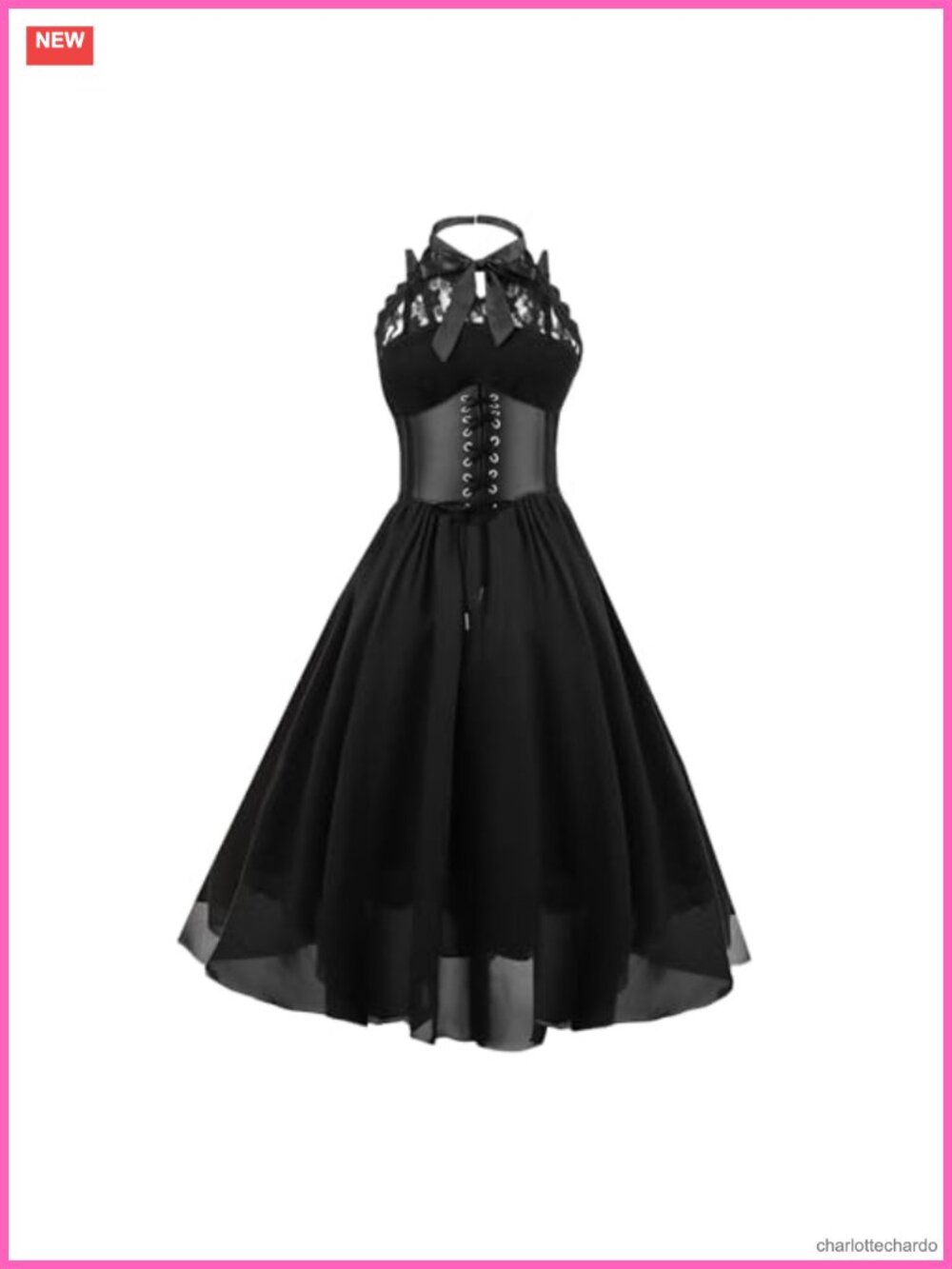 Gothic Lace Corset Dress Sleeveless Halter Renaissance Costume